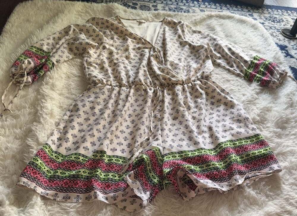 C-Label Printed Wrap Romper Size XL